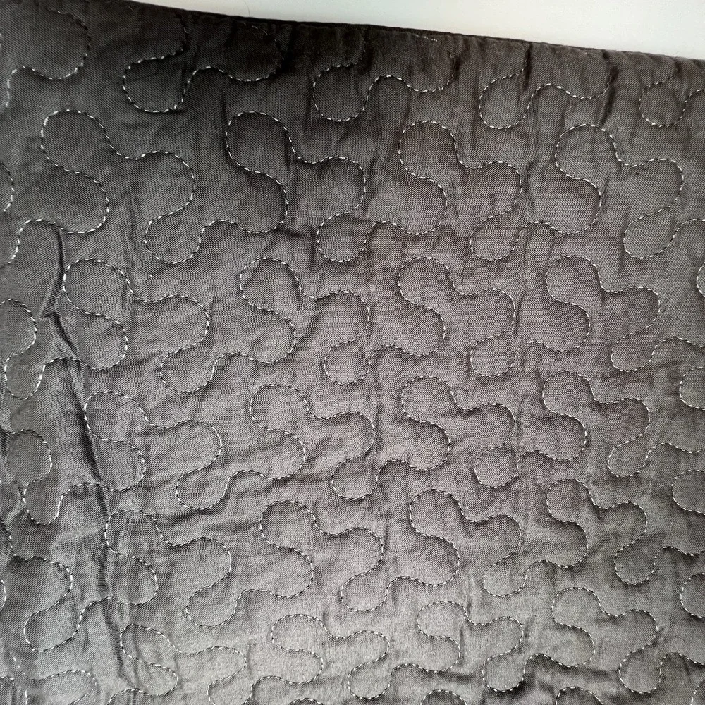 Ikea ALINA Cushion Pillow Covers x 2 Gray Quilted Zip Close Euro Shams 25 x 25